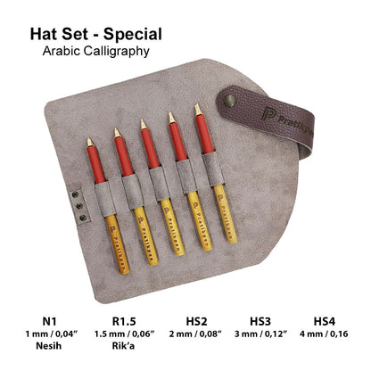 Pratikpen Hat Set – Special Arabic Calligraphy Pen Set (5 Handmade Pens)