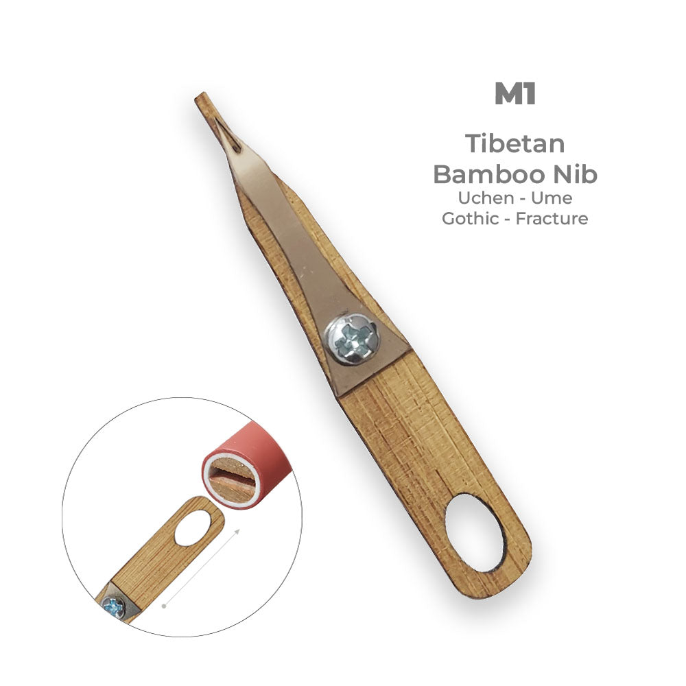 Pratikpen Tibetan Bamboo Calligraphy Nib Set – Uchen, Ume &amp; Gothic Styles