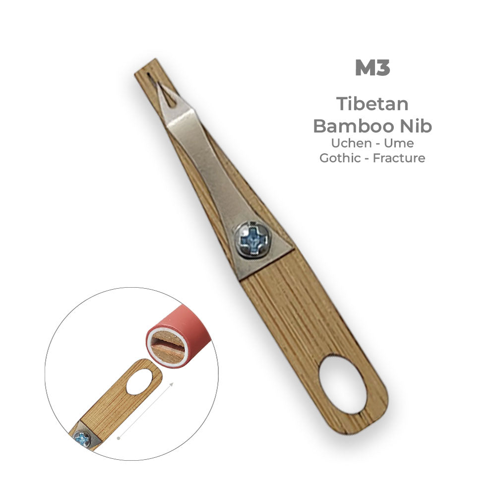 Pratikpen Tibetan Bamboo Calligraphy Nib Set – Uchen, Ume &amp; Gothic Styles
