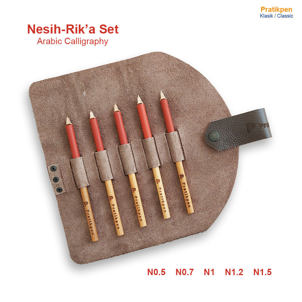 Nesih Rik'a Calligraphy Pen Set – Arabic Calligraphy Tools – Naskh Ruq'ah Handmade Pen Set – Pratikpen Classic Calligraphy Kit