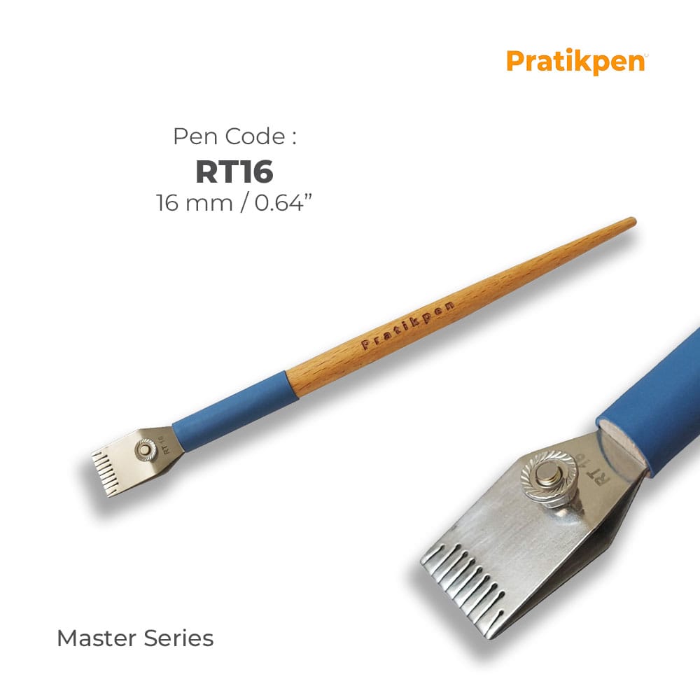 The Pratikpen RT16 is engineered for artists who require bold, expressive strokes and maximum coverage. With its 16 mm  extra-wide stainless-steel nib, this Master Series pen is perfect for creating textured effects, large-scale lettering, modern calligraphy, mural-style writing, and dynamic artistic compositions.
Its durable metal blade, ergonomic wooden handle, and smooth grip provide consistent control and precision, even during extended creative sessions. Ideal for both professional artists and l