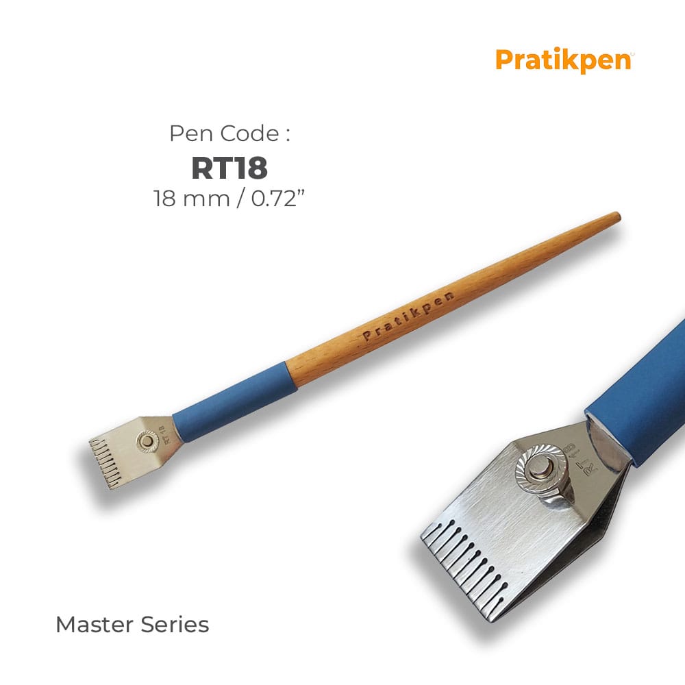The Pratikpen RT18 is engineered for artists who require bold, expressive strokes and maximum coverage. With its 18 mm (0.72”) extra-wide stainless-steel nib, this Master Series pen is perfect for creating textured effects, large-scale lettering, modern calligraphy, mural-style writing, and dynamic artistic compositions.
Its durable metal blade, ergonomic wooden handle, and smooth grip provide consistent control and precision, even during extended creative sessions. Ideal for both professional artists and l
