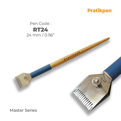 Pratikpen RT24 24 mm Master Series extra-wide calligraphy and texture pen with stainless-steel nib