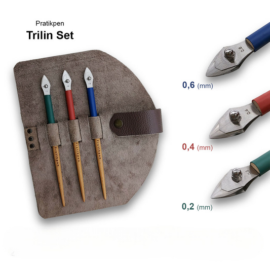The Pratikpen Trilin Set is a precision-designed calligraphy and hand lettering pen collection created for artists who require ultra-fine, consistent, and controlled line work. Each Trilin pen is crafted with high-quality steel nibs and a smooth wooden handle, offering a clean writing experience for both beginners and professionals.