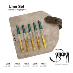 Pratikpen Ume Tibetan Calligraphy Pen Set – 5-Piece Stainless Steel Nib Set for Ume Style Writing